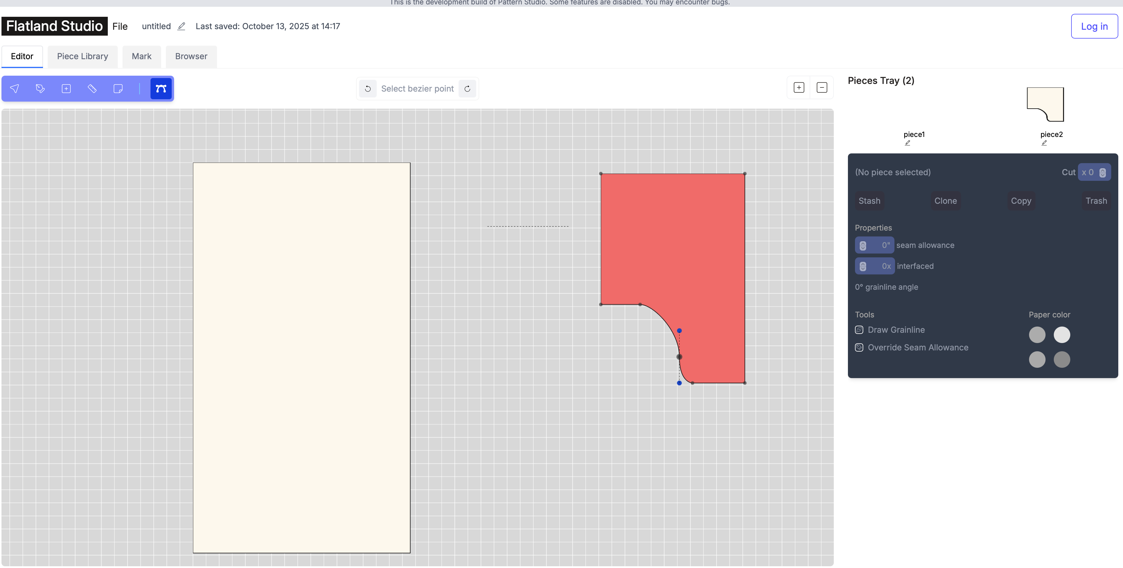 Screenshot of a 2D CAD application depicting two shapes being drawn with editable properties.
