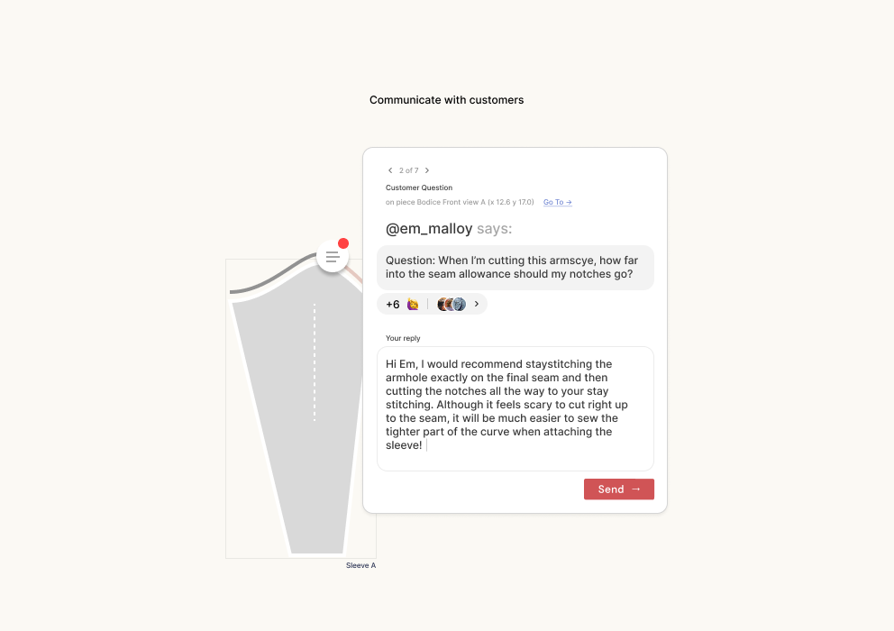 Mockup of pattern design software concepts and component styles