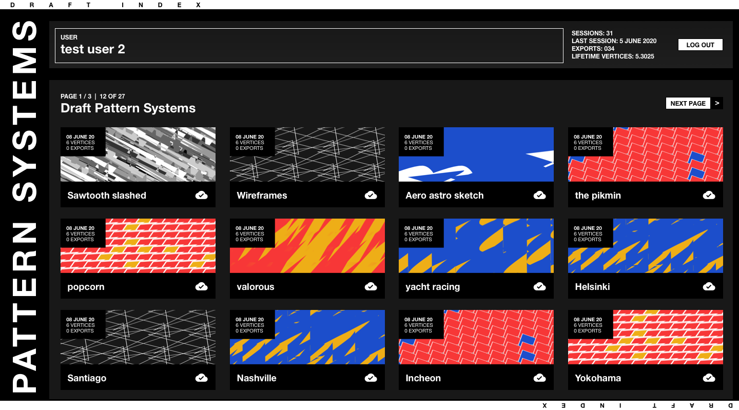 A graphic design tool depicting repeated shapes in an overlapping grid pattern