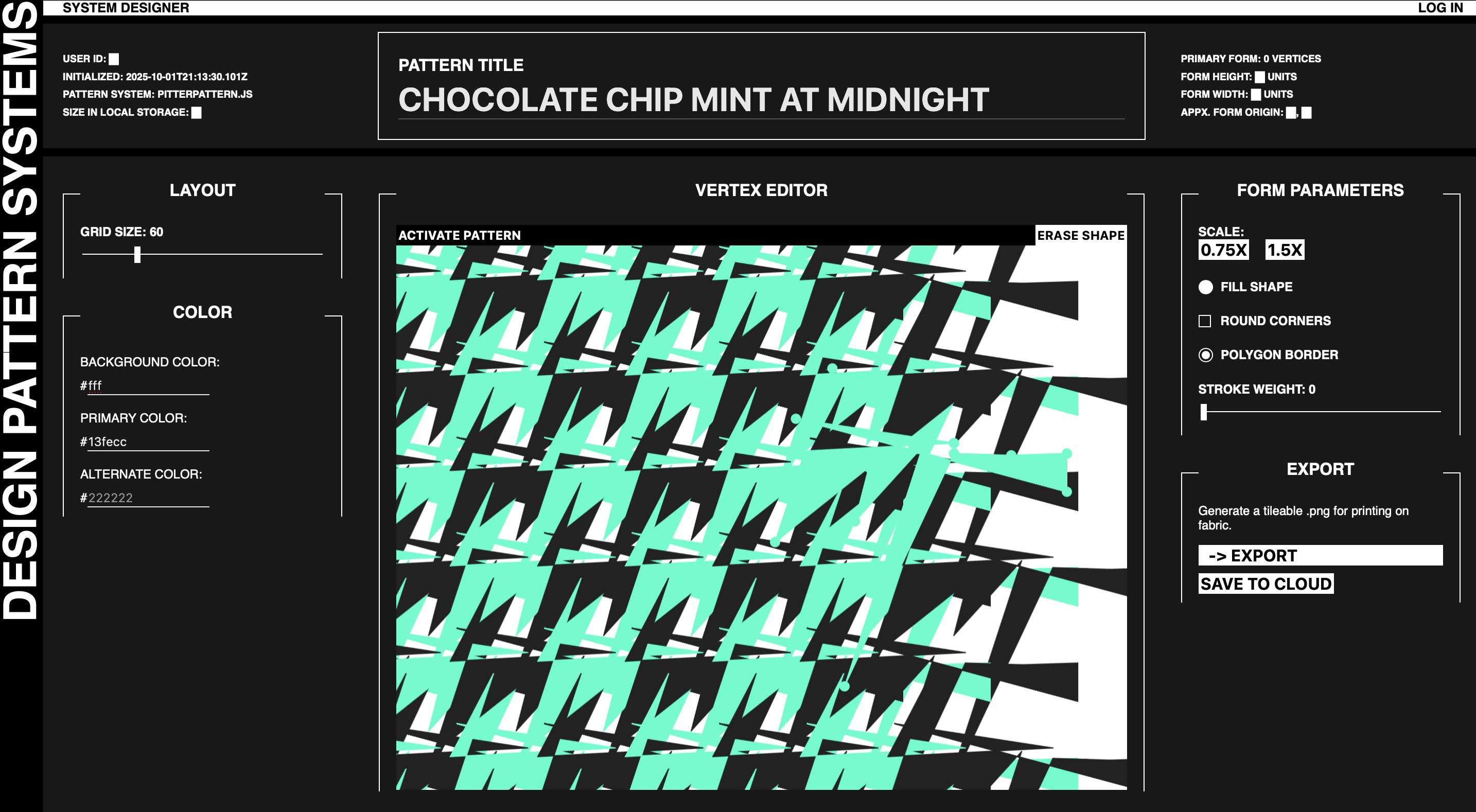 A graphic design tool depicting repeated shapes in an overlapping grid pattern